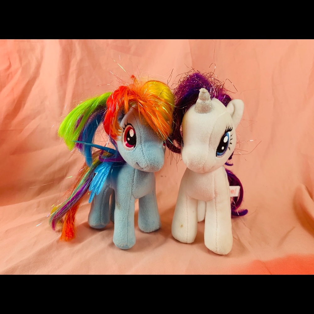 Plush ty Rainbow Dash and Rarity